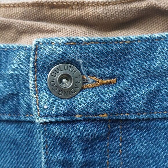 Duluth Trading Reinforced Hems Blue All Cotton Men's Jeans Size 44×30 - Picture 6 of 10